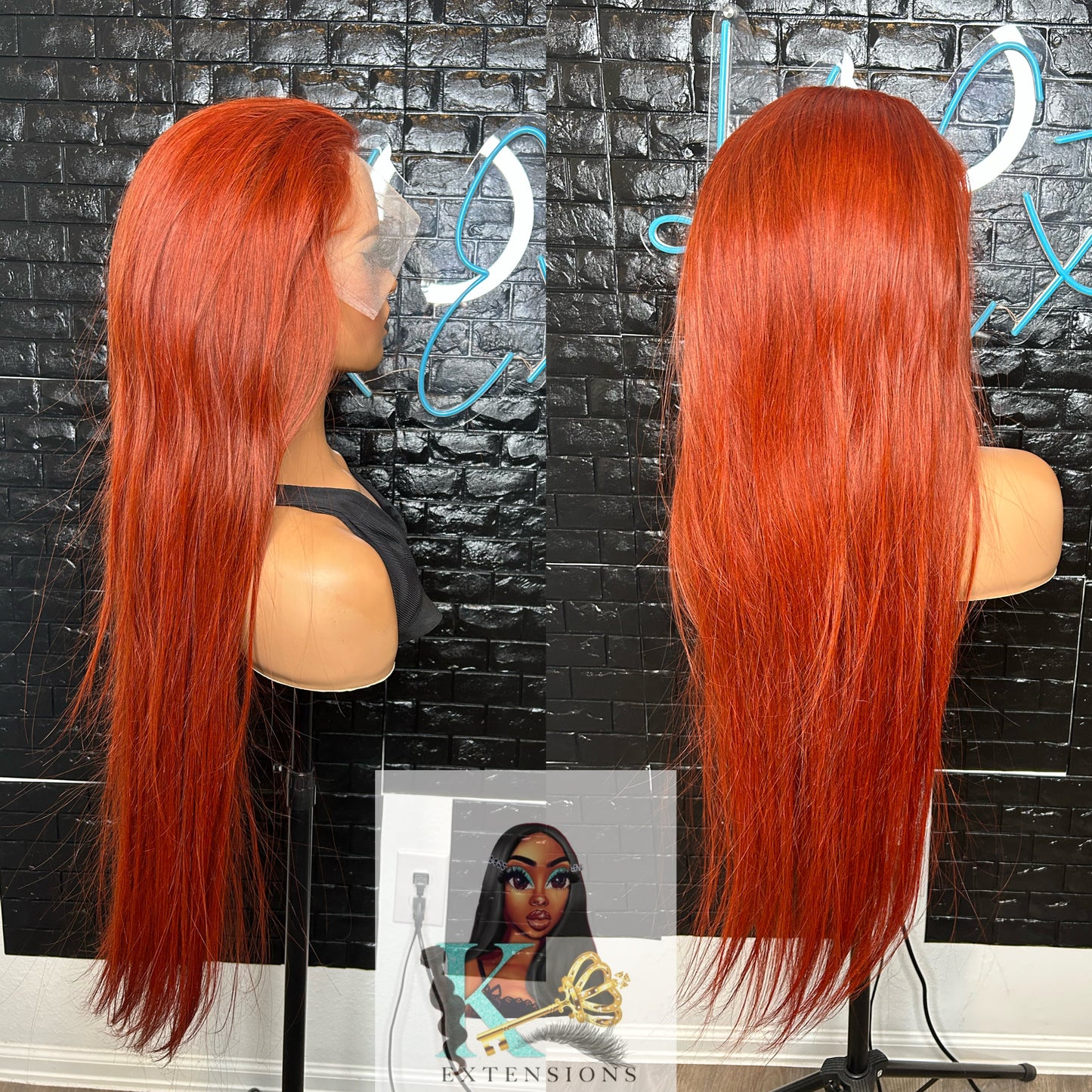 28 inch redish frontal wig