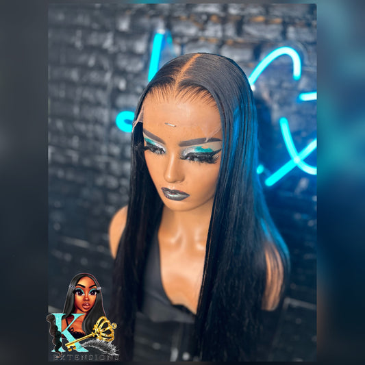 Customized 5x5 Straight HD Closure Wig ( Pre bleached)
